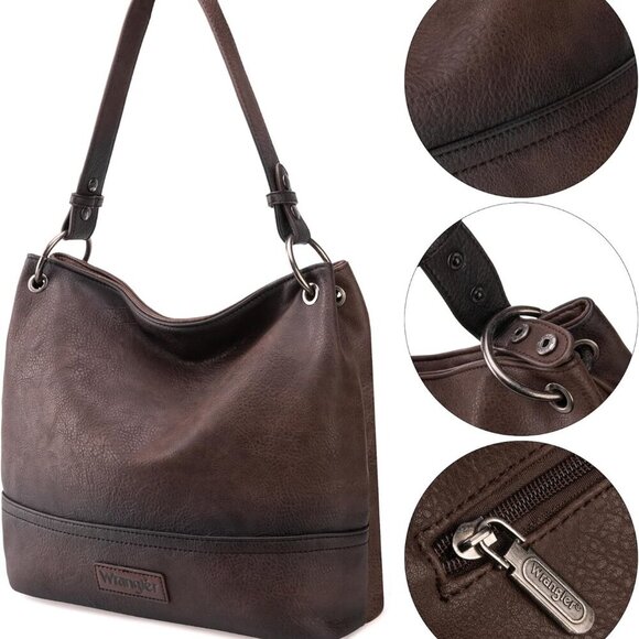 Wrangler Hobo Bags for Women Vegan Leather Top Handle Shoulder Purses and Handba - Picture 4 of 7